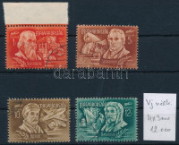1948 Feltalálók- Felfedezők 4 db használt vízjel nélküli példány (12.000)