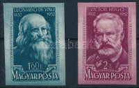 1952 Leonardo da Vinci és Victor Hugo vágott sor (**9.000)
