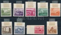 1953 Épületek (II.) vágott ívszéli sor (**70.000) (60f falcos / hinged, a többin falc az ívszélen / on the others: hinge on the margin)