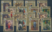 1967 Festmény fogazott és vágott sor Mi 108-115 A+B