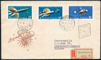 1961 Vénusz rakéta 3 vágott érték FDC-n