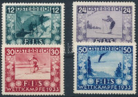 1933 FIS síbajnokság sor Mi 551-554 (gumihiba / gum disturbance)