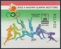 1985. 80 éves a Magyar Olimpiai Bizottság vágott blokk (4.000)