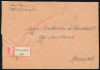 1946 (27. díjszabás) Ajánlott levél 15 x 80 ezer AP bérmentesítéssel 'NEMESGULÁCS' - Budapest