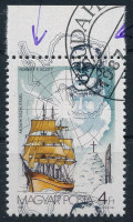 1988 Antarktiszkutatás 4Ft ívszéli bélyeg a fekete szín látványos elcsúszásával
