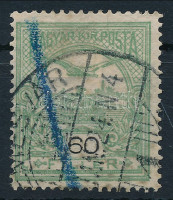 1906 Turul 60f értelmezhetetlen vízjellel, talán mechanikus sérülés?