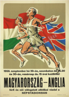 Magyarország-Anglia válogatott atlétikai viadal - Népstadion - 1956. szeptember 29-30 - Grafikus: Vincze Dénes