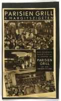 Margitszigeti Parisien Grill, reklám nyomtatvány