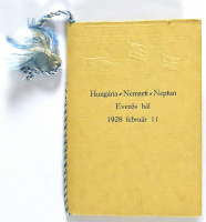 1928.02.11. Hungária-Nemzeti-Neptun Evezős-Bál táncrend formájú emlékeztető kisnyomtatványa.