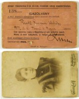 1906. József Főherczeg Ő cs. és kir. Fensége urad. igazgatósága igazolványa a Szt. Margitszigetre való szabad belépésre, vizitkártya fotóra ragasztva.