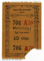 1910. Szent Margitsziget vasút, Menetjegy