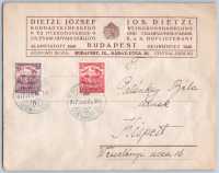 1917. Dietzl József borkereskedő céges borítékja