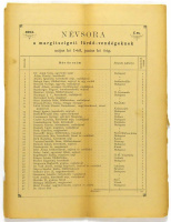 A margitszigeti fürdő-vendégek névsora