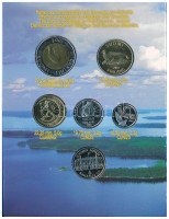 Finnország 2001. 10p - 10M (5xklf) forgalmi sor + 'Finn verde / J.V. Snellmann' Cu-Ni zseton szettben, karton dísztokban T:UNC Finland 2001. 10 Pennia - 10 Markkaa (5xdiff) + 'Mint of Finland / J.V. Snellmann' Cu-Ni token in set, in cardboard