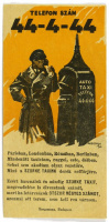 Abonyi Zoltán (1907-?), reklámgrafika, Szürke Taxi