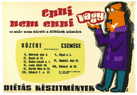 Ágas Ervin (1930-), reklámgrafika, „Enni vagy nem enni, diétás készítmények, Közért”