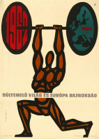 Súlyemelő Világ és Európa Bajnokság - Budapest - 1962 - Grafikus: Vajda Lajos