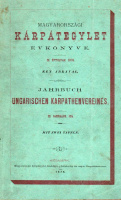 MAGYARORSZÁGI KÁRPÁTEGYLET ÉVKÖNYVE
