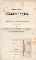 HUNFALVY JÁNOS: Statistikai közlemények.