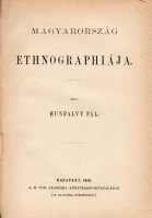 HUNFALVY PÁL: Magyarország ethnographiája.