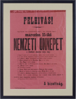NAGY-SZALONTA MÁRCZIUS 15-IKI NEMZETI ÜNNEPI HIRDETŐ-PLAKÁTJA 1900-BÓL.