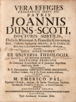 SCHWARCZ, HIERONYMUS: Vera effigies venerabilis servi Dei patris Joannis Duns-Scoti, doctoris subtilis, … ad vivum expressa