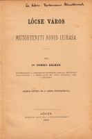 DEMKÓ KÁLMÁN: Lőcse város műtörténeti rövid leírása.