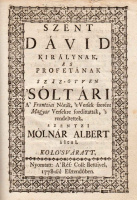 ÉNEKES KÖNYV, 1778.