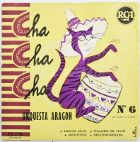 Orquesta Aragon - Cha Cha Cha - Noche Azul, Vinyl, 7', 45 RPM, EP kislemez, Franciaország 1955 (VG+, a tok enyhén sérült)