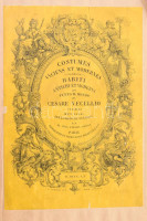 Cesare Vecellio: Costumes Anciens et Modernes. I-III. Habiti Antichi et Moderni di Tutto il Mondo di - - précédes d'un essai sur la gravure sur bois par M. Amb. Firmin Didot. Paris,1859-1860,Typographie de Firmin Didot Fréres Fils & C.