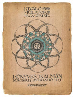 1913 Kiváló műlapok jegyzéke. Könyves Kálmán Értesítője 6. sz. 1913. június hó 15. Bp., (1913), Könyves Kálmán Magyar Műkiadó Rt., 2 sztl. lev.+ 97+(3) p. Fekete-fehér képekkel, reprodukciókkal gazdagon illusztrálva. Kiadói