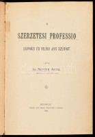 Notter Antal: A szerzetesi professio egyházi és világi jog szerint. Bp., 1908, Grill Károly (Nagyvárad, Sonnenfeld Adolf-ny.), 327+(1) p. Átkötött félvászon-kötésben.