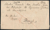 ~1784 Félportós levél 8kr bérmentesítéssel (a Kapucinus feladó portómentes volt) 'v.Pressburg' bélyegzéssel Budán és Kerepesen át Besnyőbe