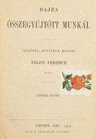 Bajza összegyűjtött munkái. Második, bővített kiadás Toldy Ferencz által. Második, bővített kiadás Toldy Ferencz által. Pest, 1863., Heckenast Gusztáv, 4+215 p. Átkötött egészvászon-kötés, mintás lapélekkel, kopott
