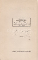 Tamás Ernő:Idegen istenek. Tamás Ernő versei.Budapest, 1925. ,,Pax' Kiadó- és Nyomdavállalat Rt. 31 + [1] p. Egyetlen kiadás.Dedikált: ,,Tombor Tibor pályatársamnak mély rokonszenvvel: Tamás Ernő.'Néhány oldalon lapszéli