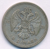 Jugoszlávia 1931. 10D Ag 'I. Sándor' T:VF patina Yugoslavia 1931. 10 Dinara Ag 'Alexander I' C:VF patina Krause KM#10