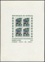 1979 Friedensreich Hundertwasser festmények kisív sor, Painting by Friedensreich Hundertwasser mini sheet set Mi 34-36