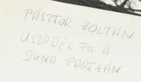 Pásztor Zoltán (-): Jégzajlás a Dunán és Uszadék fa a Dunaparton. 2 db fotó. Jelzés nélkül, hátoldalán feliratozott. 38x29 és 30x40 cm