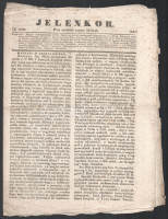 1834 Jelenkor 52. szám, Pest, 1834. június 28., 'Foglalat: Magyar- és Erdélyország (fő RR. ülései; az erdélyi országgyülés megnyittatása jun. 20kán. Kinevezés. Trencsény tisztválasztása [...]', szerk.: Helmeczy [Mihály], kiadja: