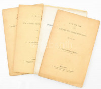 Raimund Friedrich Kaindl ; Studien zu den ungarischen Geschichtsquellen. 3-12. füzet.(4 kötetben) Wien, 1895. Tempsky. Kiadói, kissé sérült papírborítókkal.