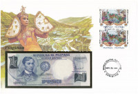 Fülöp-szigetek 1969. 1P felbélyegzett borítékban, bélyegzéssel T:UNCPhilippines 1969. 1 Piso in envelope with stamp and cancellation C:UNC