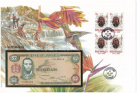 Jamaika 1993. 2$ felbélyegzett borítékban, bélyegzéssel T:UNCJamaica 1993. 2 Dollars in envelope with stamp and cancellation C:UNC