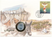 Algéria 1977. 5c Al 'FAO' felbélyegzett borítékban, bélyegzéssel, német nyelvű leírással T:UNC Algeria 1977. 5 Centimes Al 'FAO' in envelope with stamp and cancellation, with German description C:UNC