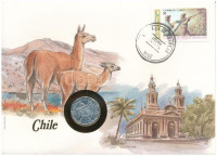 Chile 1979. 10c felbélyegzett borítékban, bélyegzéssel, német nyelvű leírással T:UNC Chile 1979. 10 Centavos in envelope with stamp and cancellation, with German description C:UNC