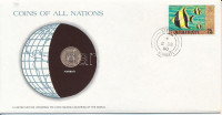 Kiribati 1979. 1c 'Nemzetek pénzérméi' felbélyegzett borítékban, bélyegzéssel T:AUKiribati 1979. 1 Cent 'Coins of all Nations' in envelope with stamp and stamping C:AU
