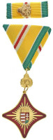 2001. 'Szent Flórián Érdemjel' aranyozott, zománcozott bronz kitüntetés mellszalagon, miniatűr jelvénnyel T:UNC,AU / Hungary 2001. 'St. Florian Badge of Honour' gilt, enamelled bronze decoration with ribbon, with miniature badge