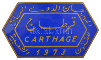 Tunézia 1973. 'Carthage 1973' zománcozott bronz jelvény (24x41mm) T:1-Tunisia 1973. 'Carthage 1973' enamelled bronze badge (24x41mm) C:AU