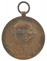 1898. 'Jubileumi Emlékérem a Fegyveres Erő Számára / Signum memoriae (AVSTR)' bronz kitüntetés mellszalag nélkül T:VF patinaHungary 1898. 'Commemorative Jubilee Medal for the Armed Forces' bronze decoration without ribbon C:VF