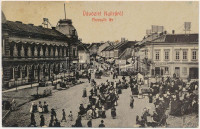 1909 Nyitra, Nitra; Kossuth tér, piac, Braun Vilmos és Einzinger József üzlete. W.L. 449. / square, market, shops (EB)