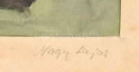 Nagy Lajos (?-), XX. közepe: Festőpaletta. Akvarell, papír. Jelzett a paszpartun. 27,5x39 cm